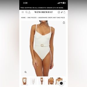 WeWoreWhat one piece cream swimsuit